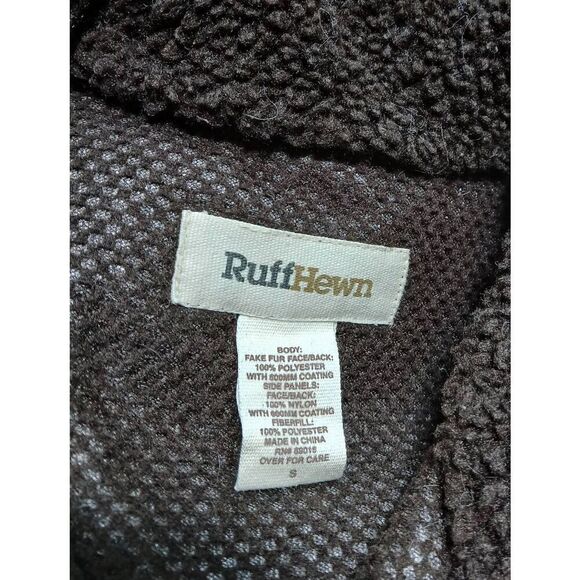 Ruffhewn womens small pile fleece dark brown sleevless vest full zip - Picture 5 of 5
